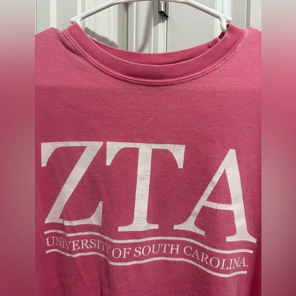 Pink Zeta Tau Alpha Breast Cancer Awareness Long Sleeve Shirt - Picture 2 of 3